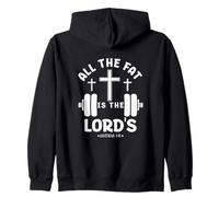 All The Fat Is The Lord's Funny Christian Gym Lover Mancuerna Sudadera con Capucha