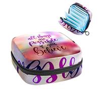 All Thing Are Possible If You Believe - Bolsa de almacenamiento de tampones para servilletas sanitarias, Varios colores, 4.7x6.6x6.6 in/12x17x17 cm