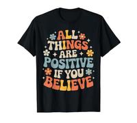All Things Are Positive If You Believe Faith Mindset - Camiseta gráfica económica, Hombre, Negro, L
