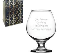 All Things Personalised Copa Brandy Personalizada Presto de 400 ml - Copa Cognac Grabada con Nombre, Mensaje - Vaso Tipo Snifter - Regalos Personalizados para Hombre - Apto Lavavajillas, Caja Regalo