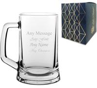 All Things Personalised Jarra de Cerveza Personalizada con Grabado, 500 ml - Regalo Original para Hombre, Padre o Abuelo - Mensaje o Nombre Personalizado - Grabado con Láser, con Caja de Regalo