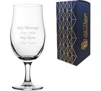 All Things Personalised Vaso de Cerveza Personalizado con Pie 570 ml - Diseño Elegante con Nombre y Mensaje -Cerveza Personalizadas para Regalar - Grabado Láser, Apto Lavavajillas, con Caja de Regalo