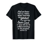 All Things Work Together For Good Romans 8:28 Versículo de la Biblia Camiseta