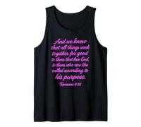 All Things Work Together For Good Romans 8:28 Versículo de la Biblia Camiseta sin Mangas
