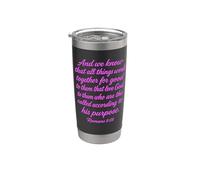 All Things Work Together For Good Romans 8:28 Versículo de la Biblia Vaso térmico de acero inoxidable de doble pared