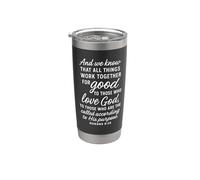 All Things Work Together For Good Romans 8:28 Versículo de la Biblia Vaso térmico de acero inoxidable de doble pared