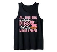 All This Girl Cares About Are Pigs and Like Maybe 3 People Camiseta sin Mangas
