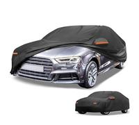 All-Weather Waterproof Car Cover - UV-Resistant Outdoor Full Exterior Protection for A3 Sedan 2013-2025 210D-PU Black with Right Side Zipper Proteger la Pintura del Coche