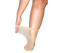 All Woman Tobilleras superanchas de talla grande con parte superior suave, un par en transparente de 20 denier, natural, talla única