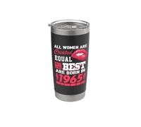 All Women Are Born In 1965 61 Years Old Funny 61st Birthday Vaso térmico de acero inoxidable de doble pared