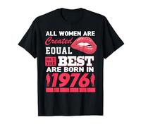 All Women Are Born In 1976 50 Years Old Funny 50th Birthday Camiseta