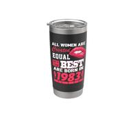 All Women Are Born In 1983 43 Years Old Funny 43rd Birthday Vaso térmico de acero inoxidable de doble pared