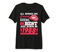 All Women Are Born In 1988 38 Years Old Funny 38th Birthday Camiseta Premium