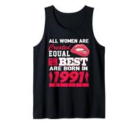All Women Are Born In 1991 35 Years Old Funny 35th Birthday Camiseta sin Mangas