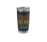 All Women Are Born In October Birthday Women Girl Vaso térmico de acero inoxidable de doble pared