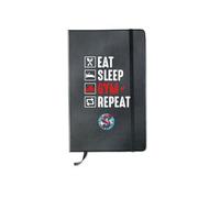 ALL YOU CAN TEE Notebook Eat Sleep Gym Repeat, Unisex Adulto, Negro, A5