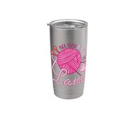 All You Knit Is Love - Juego de notas para tejer Vaso térmico de acero inoxidable de doble pared