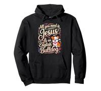 All You Need Is Jesus and An English Bulldog Sudadera con Capucha