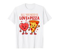 All You Need is Love and Pizza Funny Cute Food Parejas Arte Camiseta