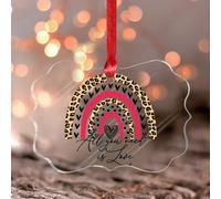 All You Need Is Love - Colgante romántico de cuadros de búfalo para ventana, decoración de recuerdo para baño, oficina, adorno acrílico redondo transparente personalizado para niños, hija, hijo