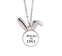 All You Need Is Love Sun - Collar con colgante de conejo, diseño de conejo