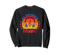All You Need Is Music Retro Auriculares Clave de Sol Sudadera