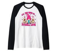 All You Need Is Pitbull Love Dog Mama GNOME For Pittie Mom Camiseta Manga Raglan
