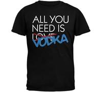 All You Need Is Vodka Not Love Black Men Tops Tees Summer Fashion T Shirt Short Sleeve Men Cool tee Shirts Black L