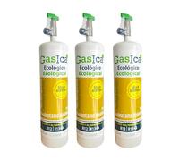 All4Sale - Gas Refrigerante Ecológico Orgánico GASICA D2 PRO Compatible con R134A y R12 - Pack de 3 Envases (Equivalente a 900 g) con Válvula Incluida