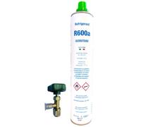 ALL4SALE Kit Gas Refrigerante R600a Isobutano | Envase de 420g Neto | Ecológico para Recarga de Frigoríficos y Congeladores | Incluye Válvula de Servicio