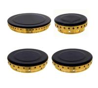 ALL4SALE Kit Universal de Tapetas y Aros para Cocinas de Gas, Metal Esmaltado, Redondo, Negro Brillante, 42/62/92mm, 4 Piezas, Compatible con Teka, Balay, Fagor