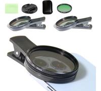 Allalonga 52mm Clip-0n CPL Phone Cameralens Filter Kit, Allalonga Polarizer Filter for Mostcell Phones, Smartphones Portable Polarizer Camera len (Black,2PCS)