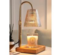 Allanmen Lámpara calentadora de Velas con Temporizador, Calentador Regulable para Velas en Frasco, Calentador de Cera de Altura Ajustable con 2 Bombillas