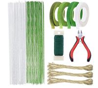 Allaozne Kit de Herramienta de Arreglos Florales Cintas Florales, 2 Estilo Floral Wire, Cuerda de Cáñamo y Cortador de Alambre Floral para Hermoso Arreglo de Ramo