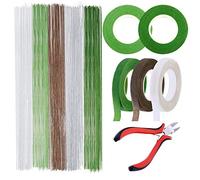 Allaozne Kit de Herramienta de Arreglos Florales Cintas Florales, 5 Colores Floral Wire, Cintas Florales de 5 Colores y Cortador de Alambre Floral para Hermoso Arreglo de Ramo