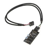 Allayu Adaptador divisor USB HUB de 9 pines para placa base, confiable, para multiplicar las conexiones de refrigeración RGB LED y ventiladores. Cable conversor USB HUB 9 pines macho a hembra para PC.