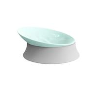 Allayu Bandeja de Comida para Gatos Inclinada Duradera y Resistente para una fácil Limpieza La melamina A5 es un tazón de arroz Seguro e higiénico para Perros y Gatos, Verde Claro