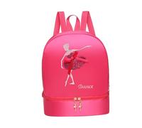Allayu Bonita mochila para niños con correa de hombro ajustable, portátil y duradera, ideal para ballet, danza, gimnasia, natación, viajes y baile, rosa roja, Estilo B