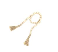 Allayu Borlas de macramé Hechas a Mano con Cuentas de para Madera. Impresionante decoración Pared para Dormitorio y Sala Estar, Ideal para Decorar Interiores. Adornos Estilo rústico Bohemio para