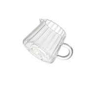 Allayu Cafetera de vidrio elegante con gotero manual, jarra de leche de vidrio con rayas japonesas, para cafés, restaurantes y hogar, jarra de leche con rayas japonesas, Estilo A
