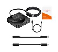 Allayu Conmutador bidireccional ABS USB-C conmutador USB de Datos y vídeo Interruptor bidireccional 2 Ordenadores USB-C conmutador KVM 8K