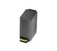 Allayu Cubo de basura moderno para cocina o baño: tapa de acero para inodoro de lujo delgada y que ahorra espacio, gran capacidad, clásico, gris mate
