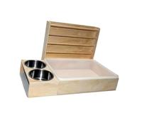 Allayu El soporte para heno para conejillos de indias incluye un comedero de heno Para madera para conejos y opciones divertidas para hámsteres y conejos. Incluye comedero, inodoro y accesorios para