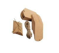 Allayu Embalaje de regalo creativo Cajas de cuerda rústicas para almacenar dulces Dulces Recuerdos empresa y regalos personales Ampliamente utilizado Las cajas papel tipo almohada se pueden, Marrón