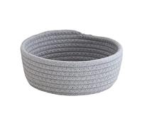 Allayu Hermosas y útiles cestas de almacenamiento de cuerda de algodón nórdico, caja organizadora de artículos diversos de escritorio tejida, ropa sucia de verduras, Gris, 20 * 20 * 8 cm/0.16 kg