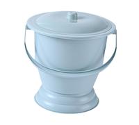 Allayu Inodoros orinal con tapa de fácil manejo para hombres y mujeres mientras viajan o están en casa. Inodoros orinal con tapa. Contenedor tipo botella. , Azul , 23.7 x 23 x 19 cm