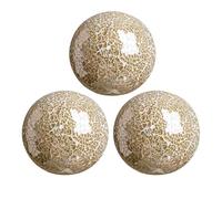 Allayu Juego de 3 llamativas Bolas Decorativas de Mosaico Vidrio, Cuencos, cestas y jarrones. Un Brillo Brillante y Atractivo Que añade Encanto y Vida a Cualquier rincón, Dorado, 10cm