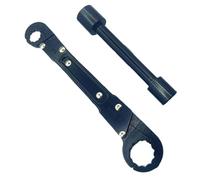 Allayu Juego de llaves de fontanería compactas 7 cm para reparar fregaderos baño y cocina. Herramientas profesionales fontanería para inodoros. Fabricadas en acero.