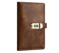 Allayu Libro de Ahorro de Dinero con Cerradura para Guardar Tarjetas, Sobres y Mucho más. Ideal para Bancos y hospitales, marrón Claro