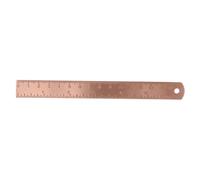 Allayu Marcapáginas de cobre, regla pequeña de metal, herramienta recta para cualquier medida métrica ingeniería, 150 mm largo y 17 mm ancho, dibujo lineal grabado a escalas (cm/pulgadas)